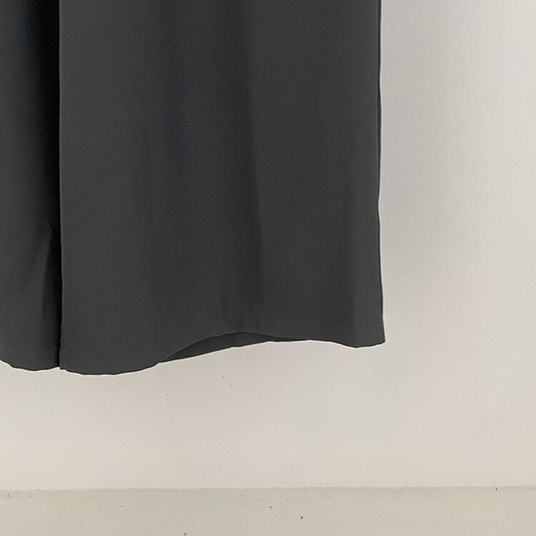 리스트 투핀턱 벨트 롱 와이드 슬랙스 팬츠