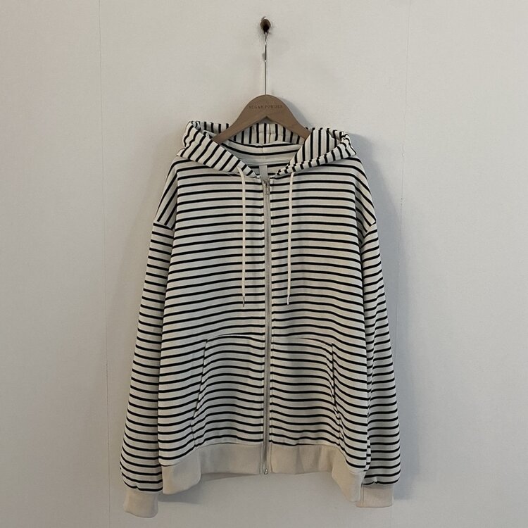여리여리 스트라이프 루즈핏 후드집업점퍼