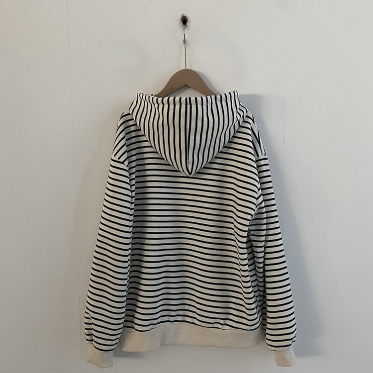 여리여리 스트라이프 루즈핏 후드집업점퍼