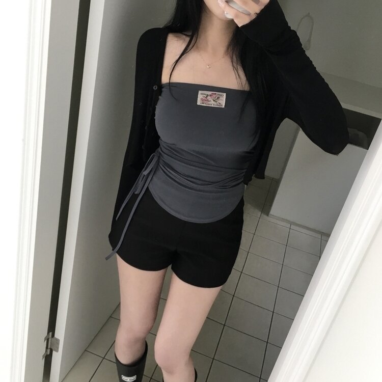 ストラップチューブトップ CHARCOAL