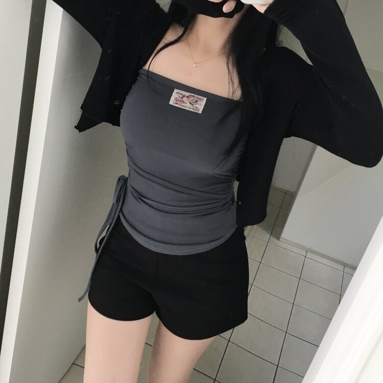ストラップチューブトップ CHARCOAL