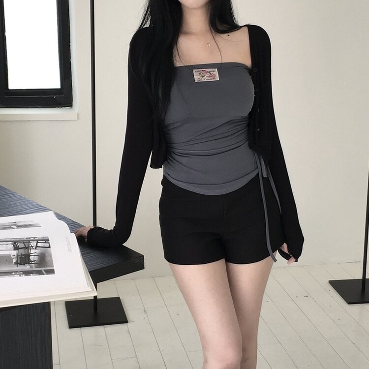 ストラップチューブトップ CHARCOAL