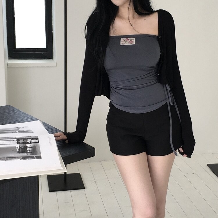 ストラップチューブトップ CHARCOAL