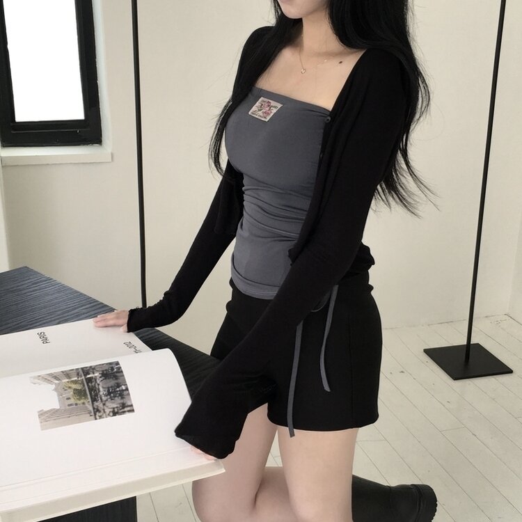 ストラップチューブトップ CHARCOAL