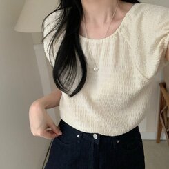 ブラウス ワッフルオフショルダーブラウス CREAM
