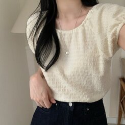 ブラウス ワッフルオフショルダーブラウス CREAM