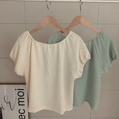 ブラウス ワッフルオフショルダーブラウス