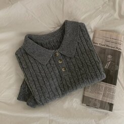 ニット カシミアミューカラ半袖ニット6色