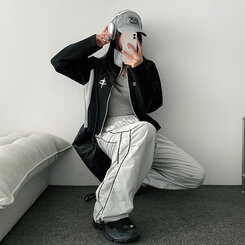 トーメンツーラインシャーリングツーウェイパンツ GRAY