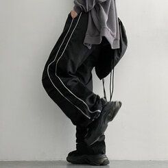 トーメンツーラインシャーリングツーウェイパンツ BLACK