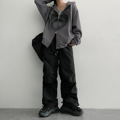 トーメンツーラインシャーリングツーウェイパンツ BLACK