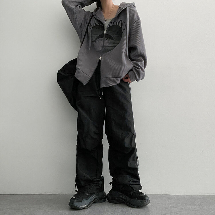 トーメンツーラインシャーリングツーウェイパンツ BLACK