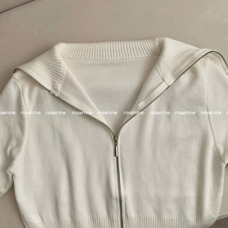 투웨이 카라 긴팔 니트 집업 가디건