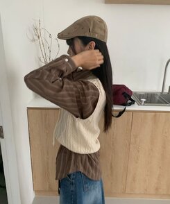 ファッション雑貨 コットンハンチングキャップベレー帽 BEIGE