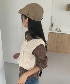ファッション雑貨 コットンハンチングキャップベレー帽 BEIGE