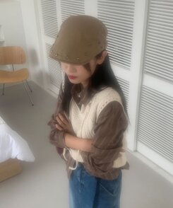 ファッション雑貨 コットンハンチングキャップベレー帽 BEIGE