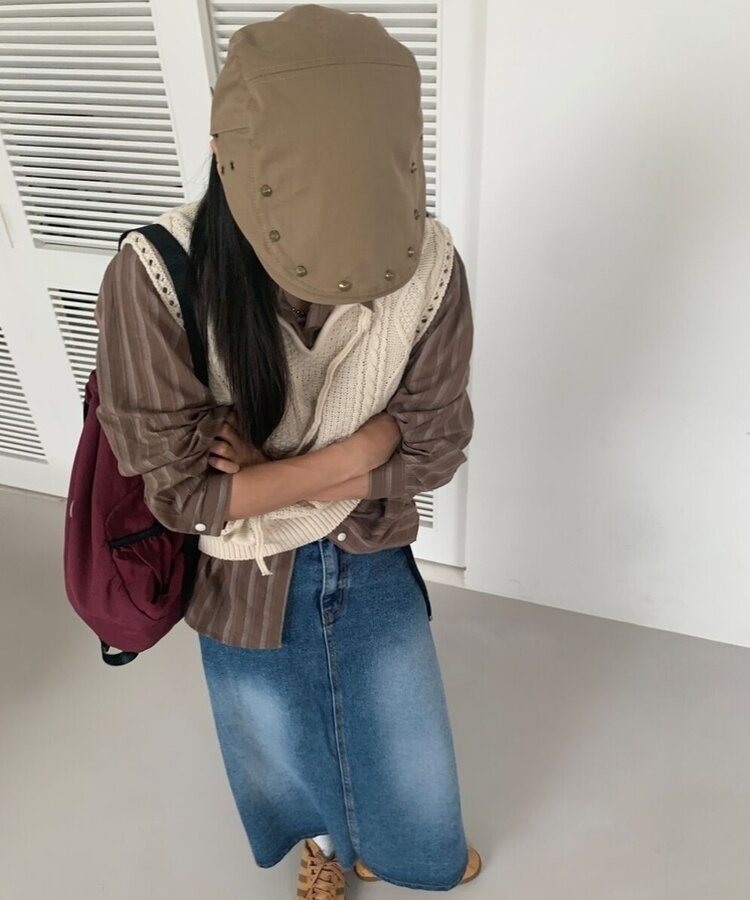 コットンハンチングキャップベレー帽 BEIGE