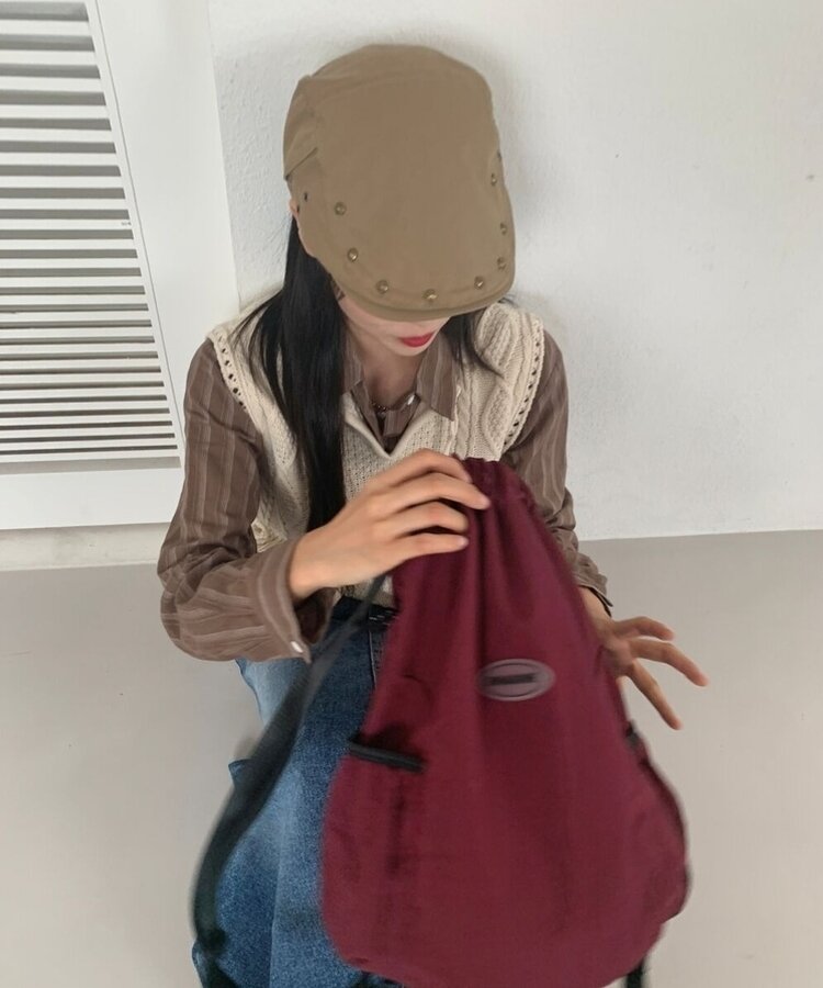 コットンハンチングキャップベレー帽 BEIGE