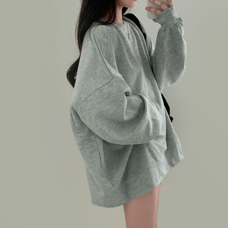 에브리데이 오버핏 무지 소프트 맨투맨 7color 그레이