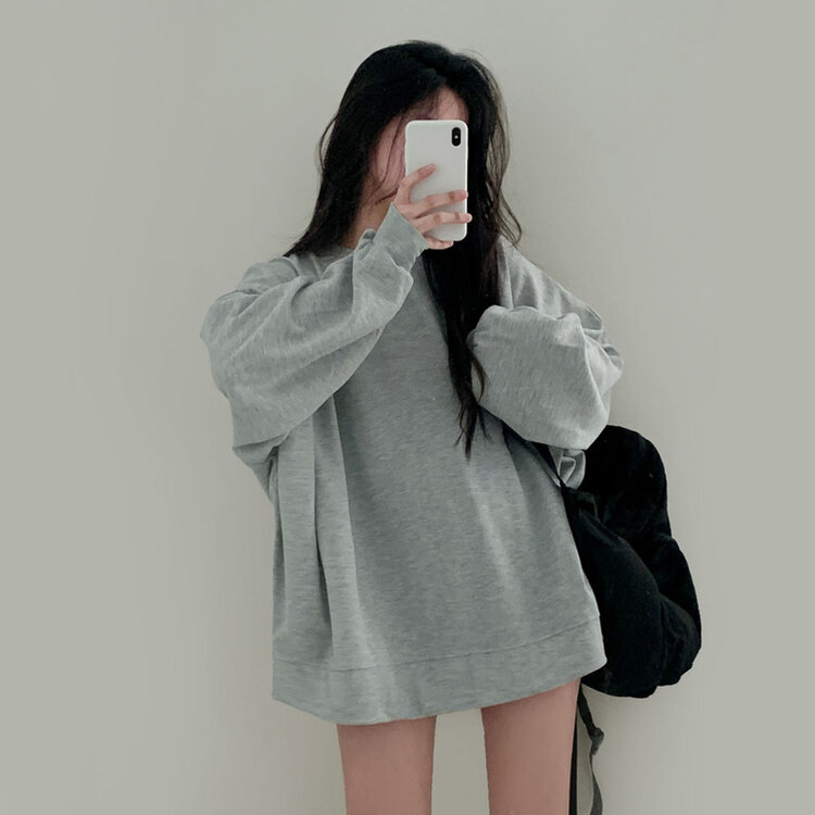 에브리데이 오버핏 무지 소프트 맨투맨 7color 그레이