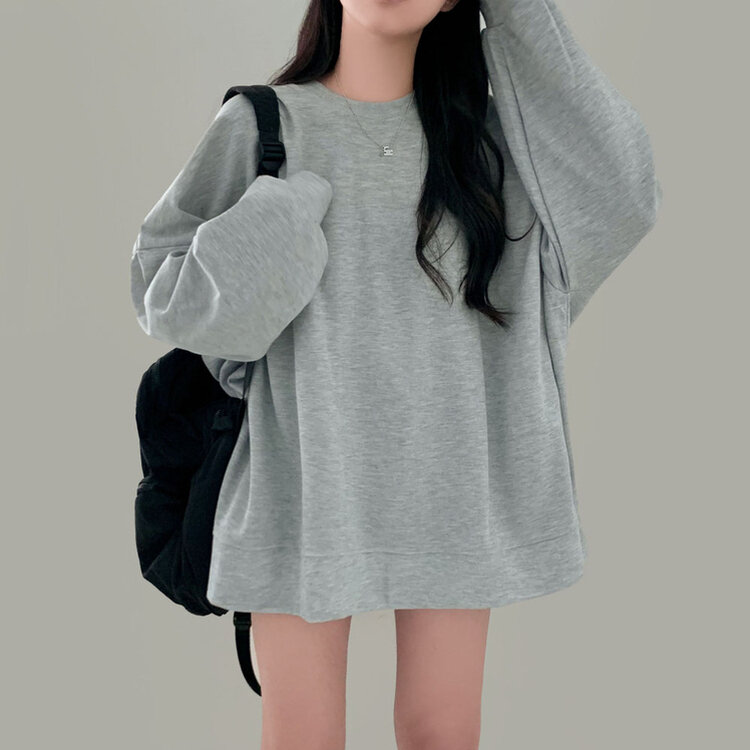 에브리데이 오버핏 무지 소프트 맨투맨 7color 그레이