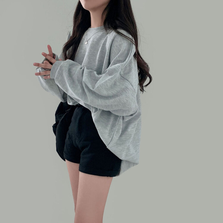 에브리데이 오버핏 무지 소프트 맨투맨 7color 그레이