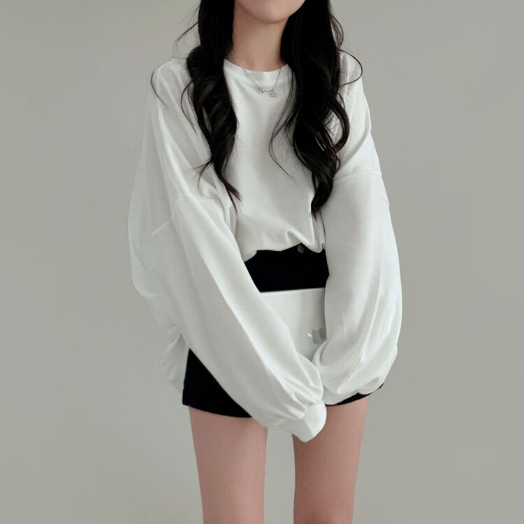 에브리데이 오버핏 무지 소프트 맨투맨 7color 화이트