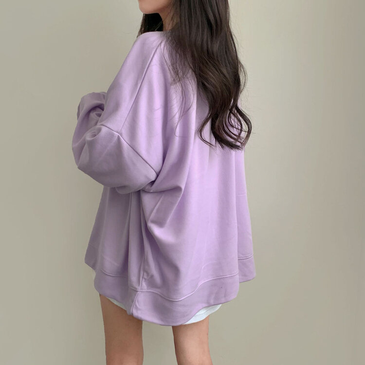 에브리데이 오버핏 무지 소프트 맨투맨 7color 퍼플