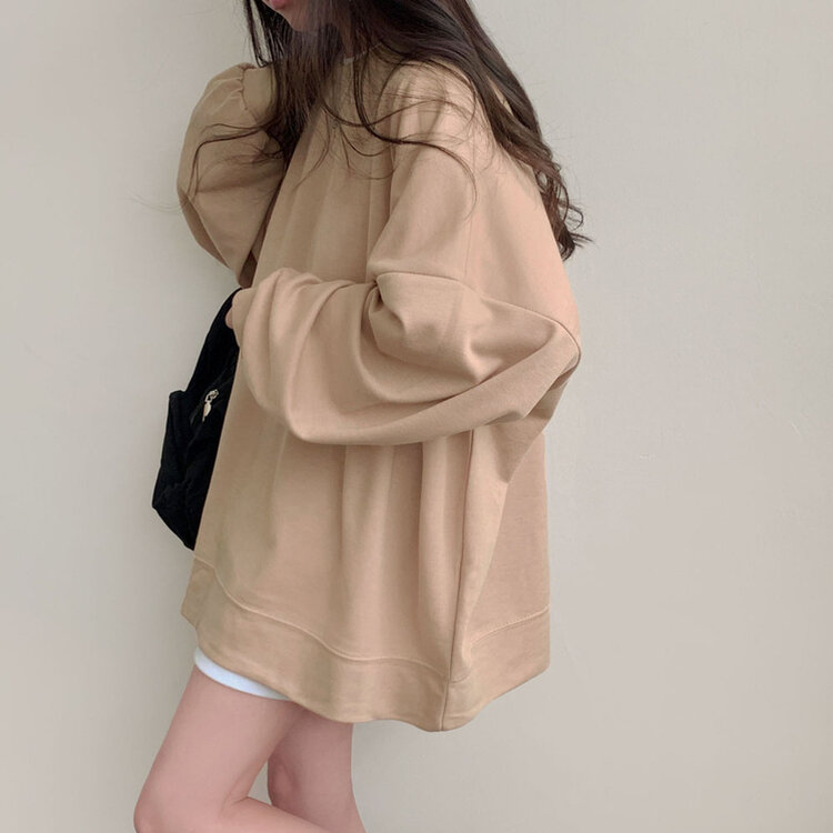 에브리데이 오버핏 무지 소프트 맨투맨 7color 베이지