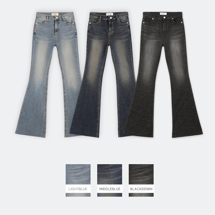 【SHORT/LONG 丈別】ローライズデニムブーツカットパンツ