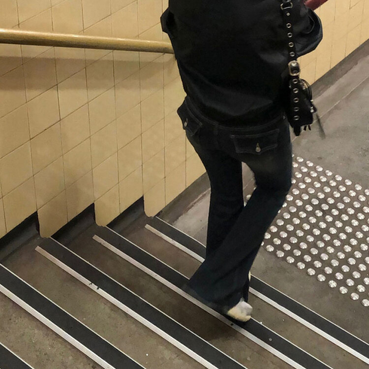 【SHORT/LONG 丈別】ローライズデニムブーツカットパンツ BLUE