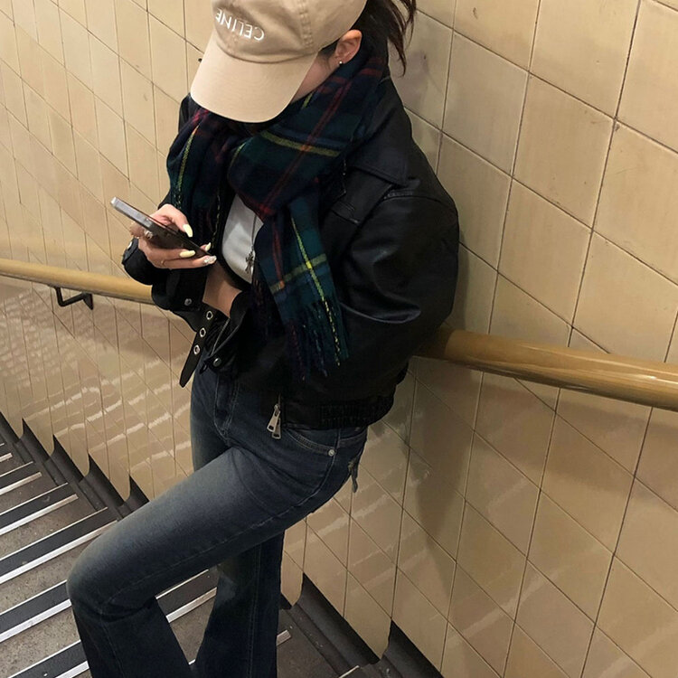 【SHORT/LONG 丈別】ローライズデニムブーツカットパンツ BLUE