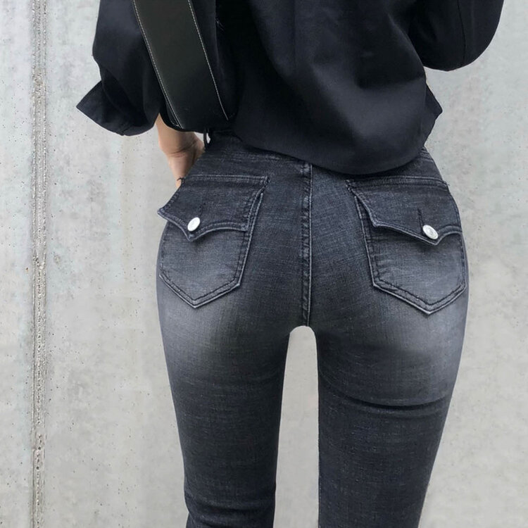 【SHORT/LONG 丈別】ローライズデニムブーツカットパンツ BLACK