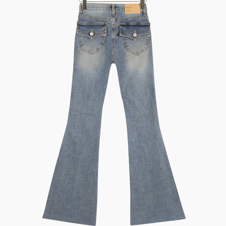 【SHORT/LONG 丈別】ローライズデニムブーツカットパンツ