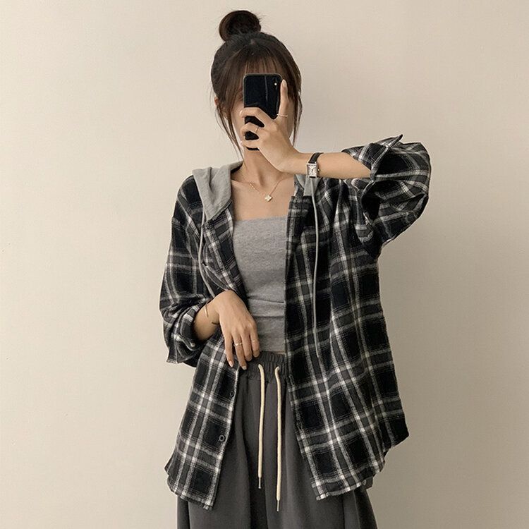 y2k 裏ボアオンブレチェックシャツ 90s 00s ビンテージ 古着 90s 黒×白 オンブレ シャドー チェック ヘビー フランネル