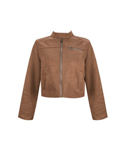 スタンダードポケットスエードセミクロップ長袖ジャケット