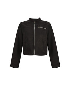 スタンダードポケットスエードセミクロップ長袖ジャケット