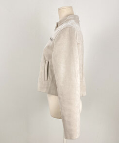 スタンダードポケットスエードセミクロップ長袖ジャケット