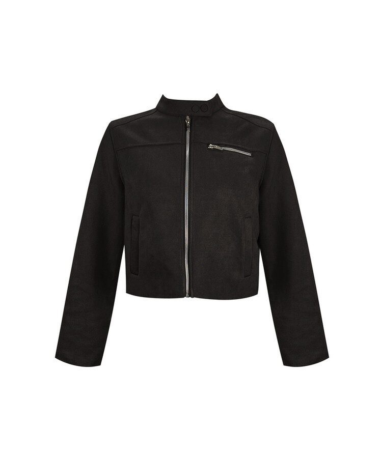 スタンダードポケットスエードセミクロップ長袖ジャケット