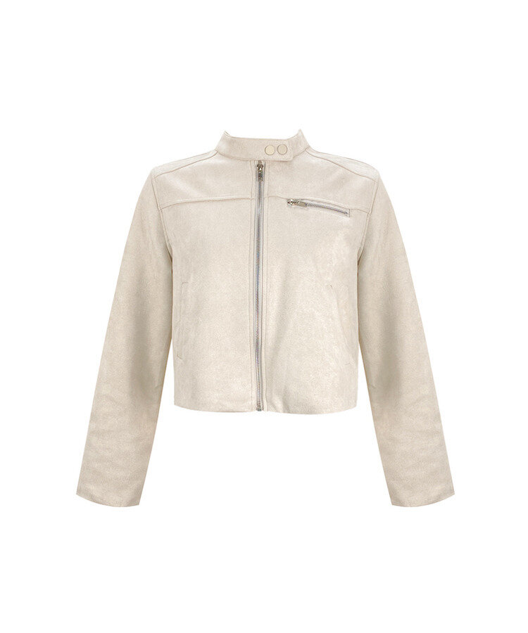 スタンダードポケットスエードセミクロップ長袖ジャケット