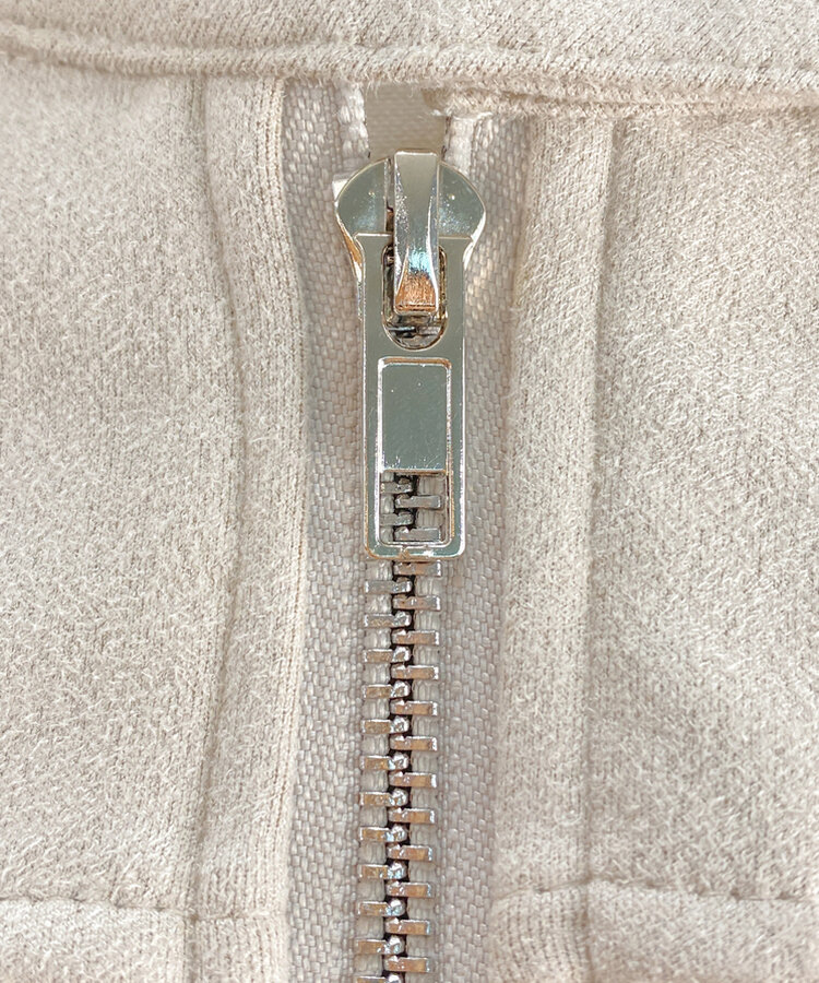スタンダードポケットスエードセミクロップ長袖ジャケット