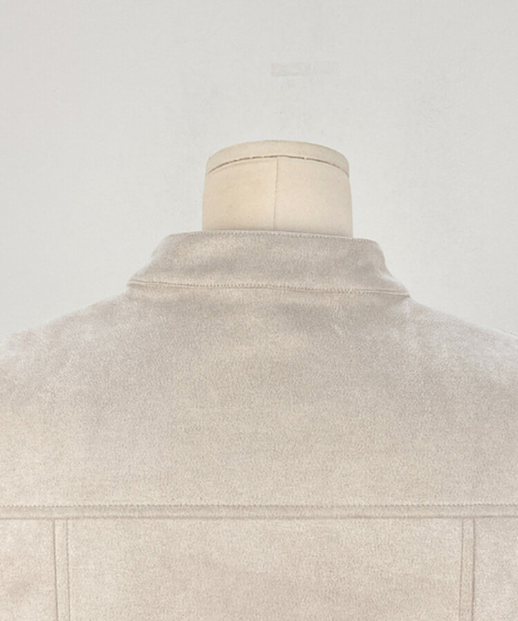 スタンダードポケットスエードセミクロップ長袖ジャケット