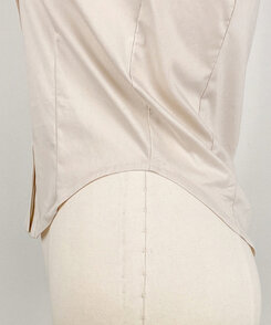 カラーネックスリムフィットクロップブラウスシャツ