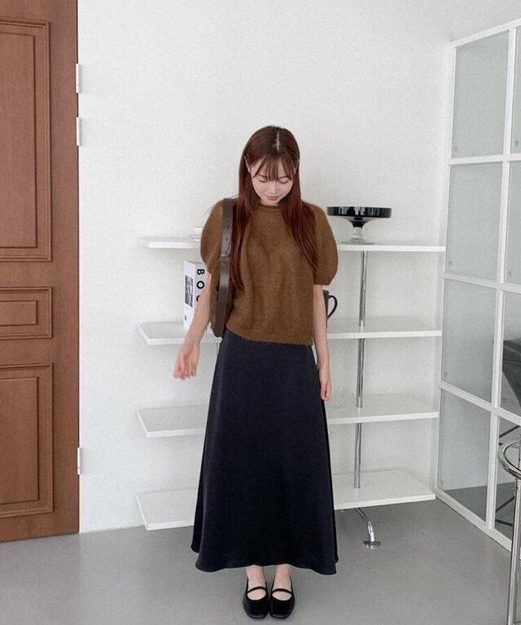 Moia モイア　韓国ブランド　カシミヤ混　半袖　ニット　セーター aimoha（アイモハ） ニット セーター ゆったりアクリルモヘア起毛