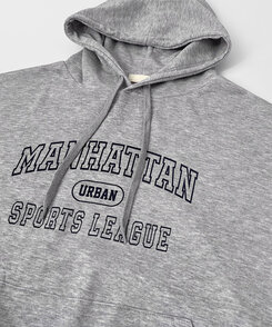 レタリングルーズフィットフード長袖Tシャツ