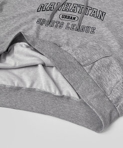 レタリングルーズフィットフード長袖Tシャツ