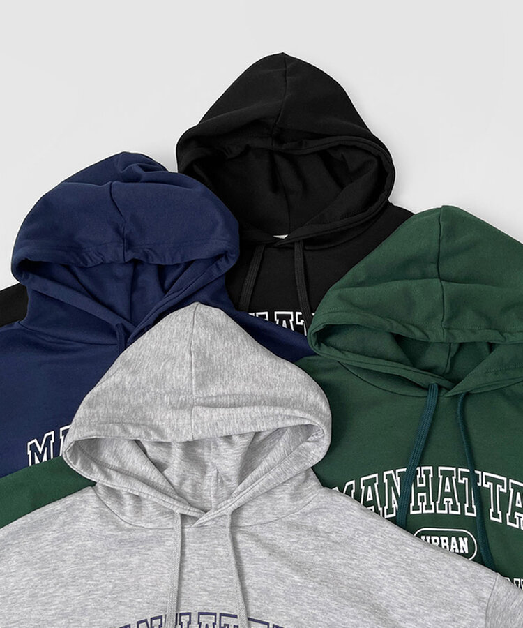 レタリングルーズフィットフード長袖Tシャツ