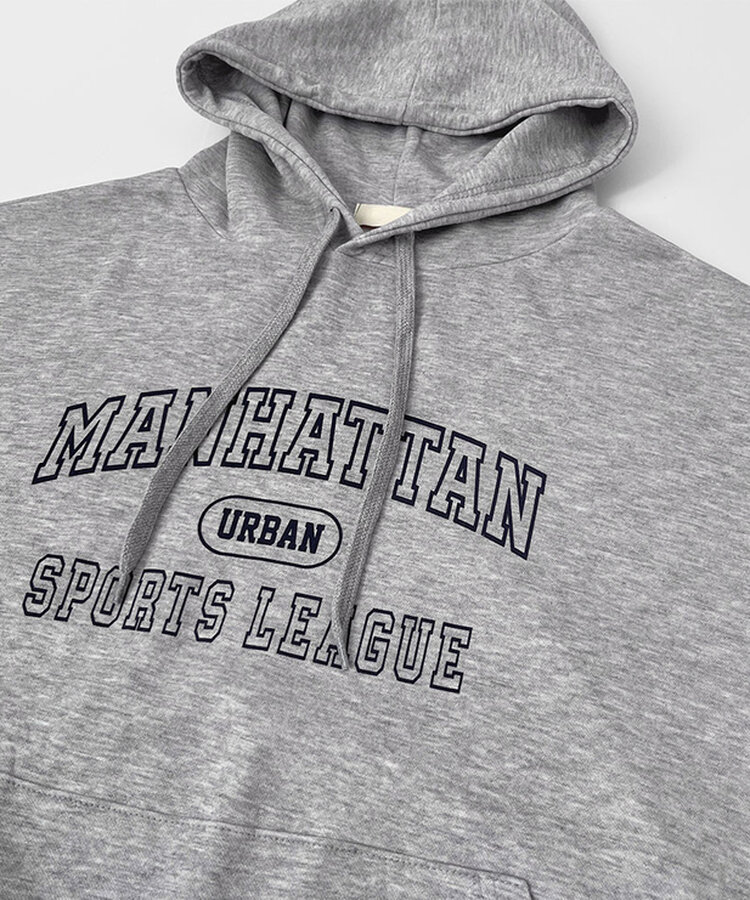 レタリングルーズフィットフード長袖Tシャツ