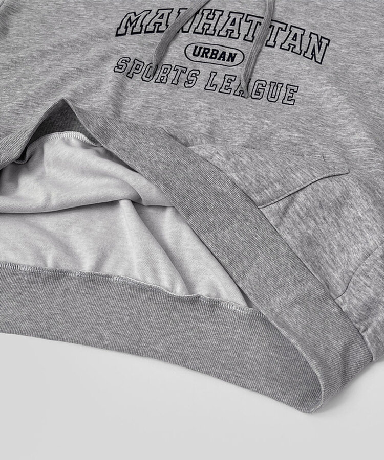 レタリングルーズフィットフード長袖Tシャツ