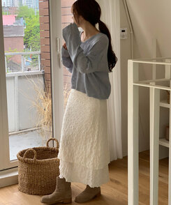 デイリーレイヤーロングスカート IVORY